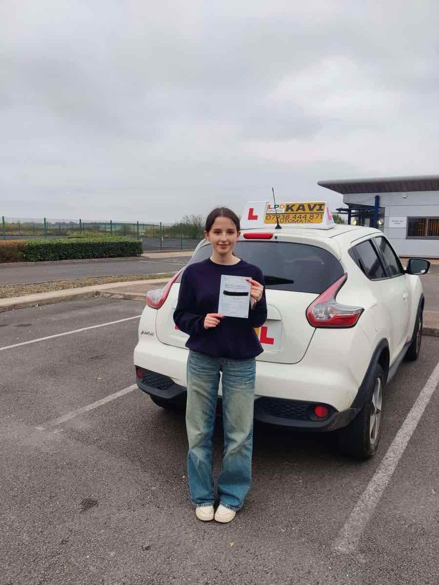 Student celebrating a driving test pass with LPD Driving School