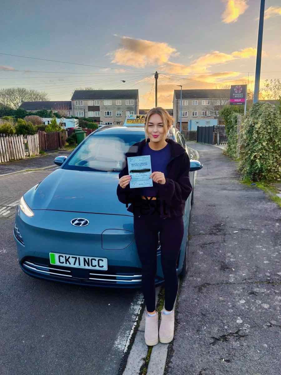Student celebrating a driving test pass with LPD Driving School