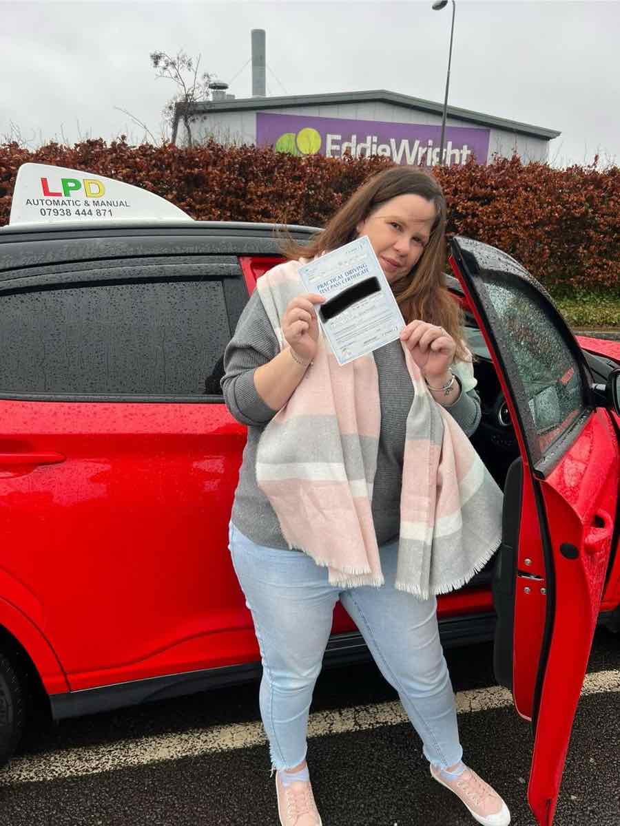 Student celebrating a driving test pass with LPD Driving School