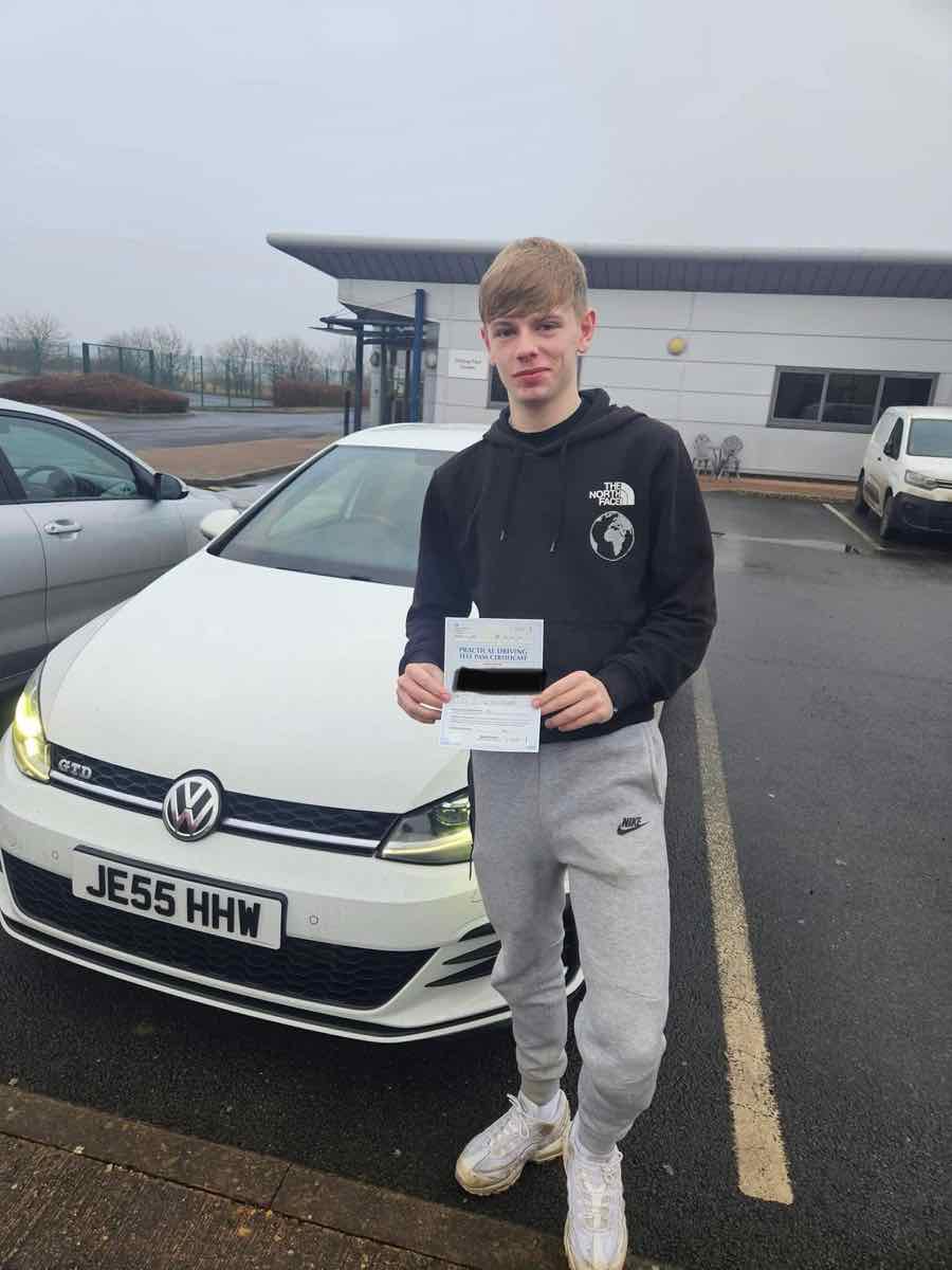 Student celebrating a driving test pass with LPD Driving School