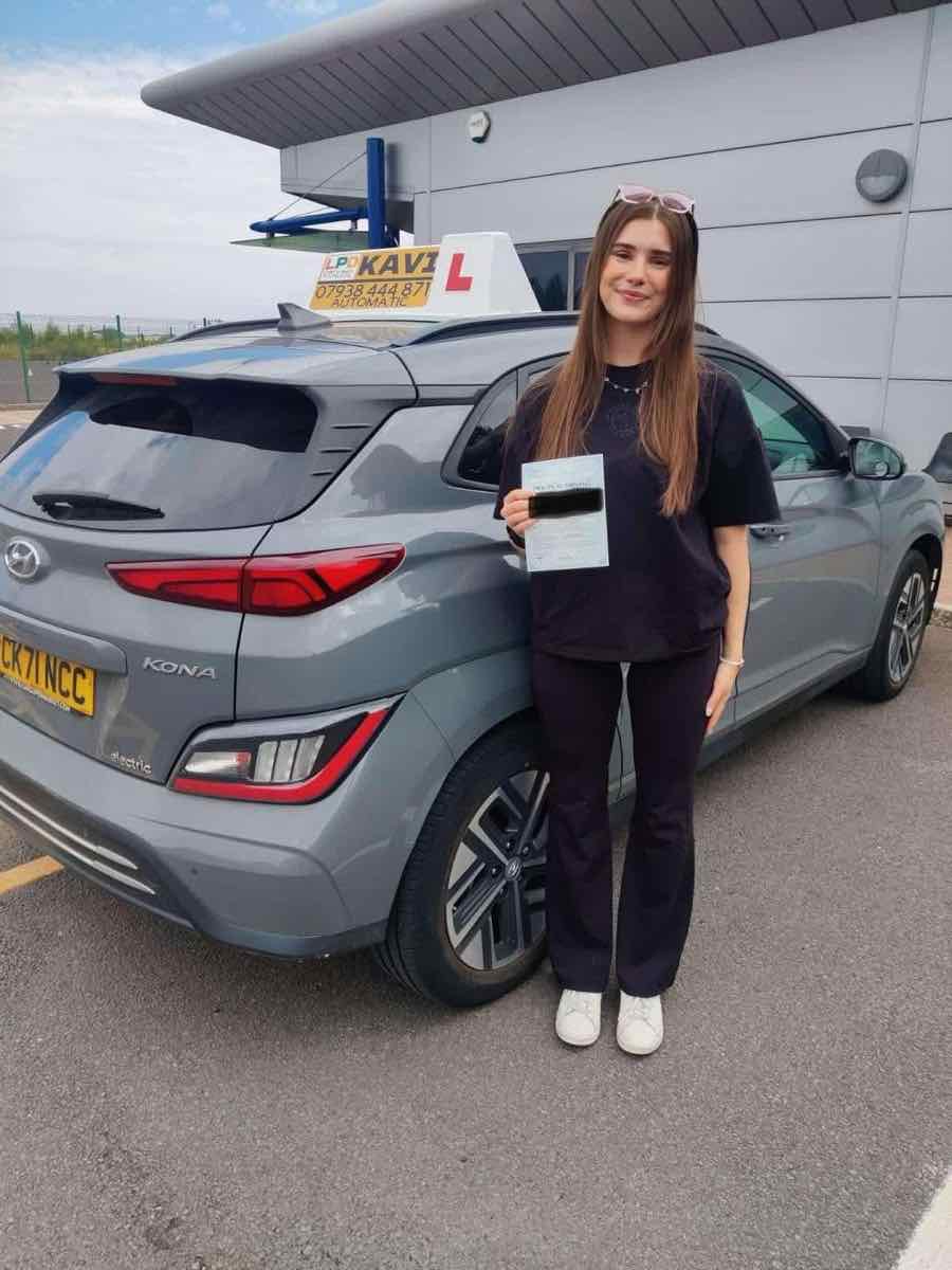 Student celebrating a driving test pass with LPD Driving School