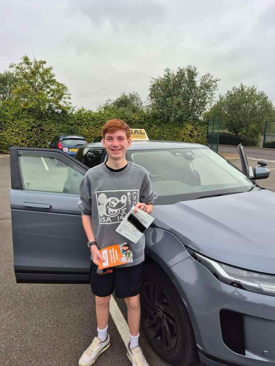 Student celebrating a driving test pass with LPD Driving School