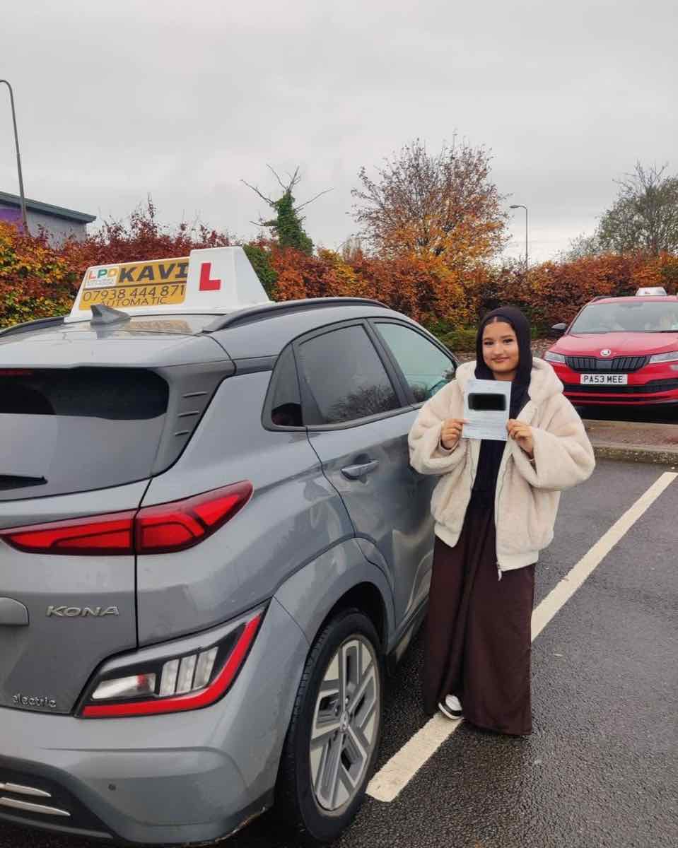 Student celebrating a driving test pass with LPD Driving School